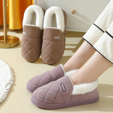Women's Winter Warm Fuzzy Slippers Soft Cosy Plush Lined With Non-Slip Flat Sole Suitable For Bedroom Use Fur Fluffy Indoor Cotton Shoes