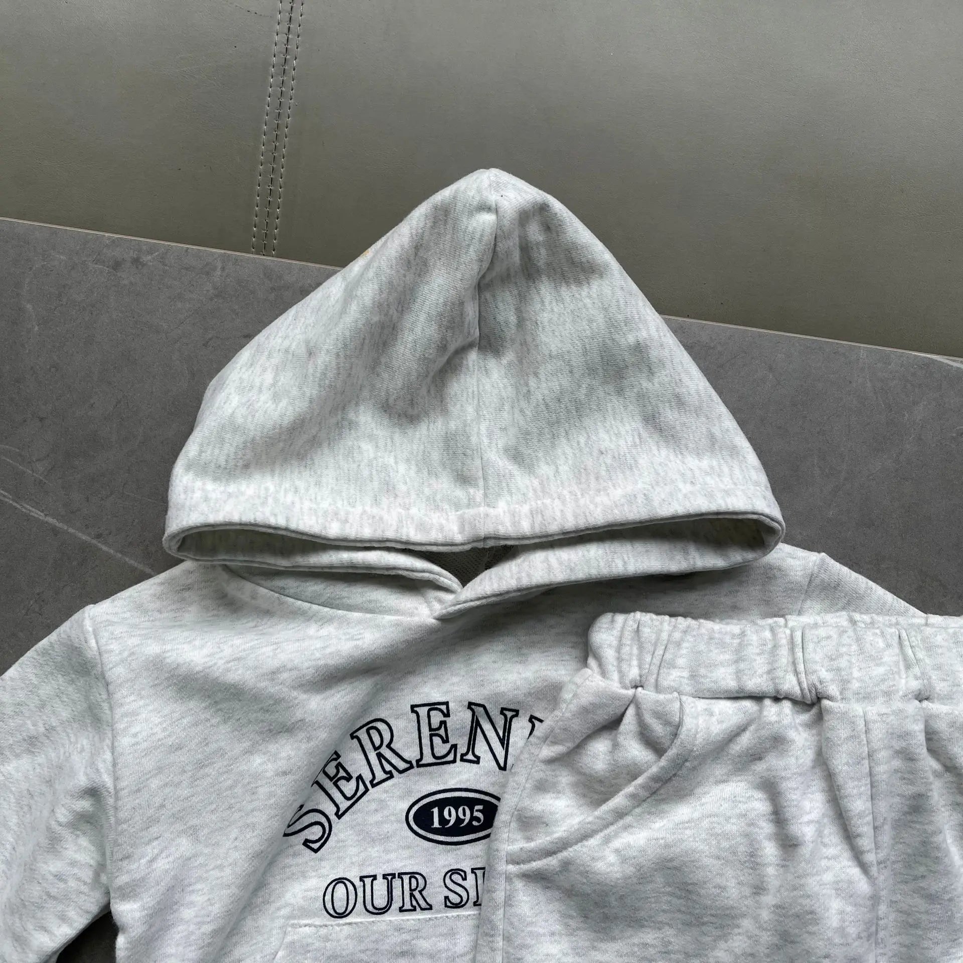 2025 Autumn Winter New Baby Letter Print Hooded Sweatshirt + Sweat Pants 2PCS Suit Boys Girls Casual Sports Set Kids Outfits 1-3Y