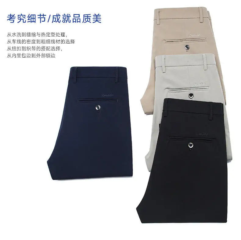 Stretchable Men's Dress Pants, Classic Trousers for Versatile Wear, Comfort & Style Combined Sizes 28-40