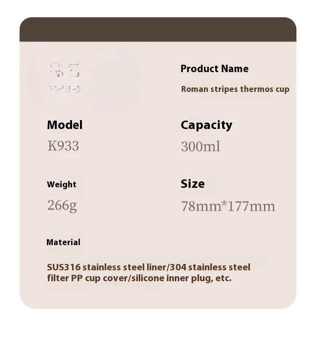 316 SS Vacuum Insulated Thermos Flask - 24/12Hr Hot/Cold Retention, Leakproof, Minimalist Design, Travel Mug Office & Car