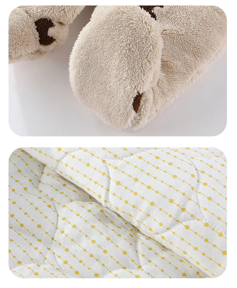 Winter New-born Warm Clothes Cotton Padded Toddler Fur Lining Hoodie Footie Jumpsuits