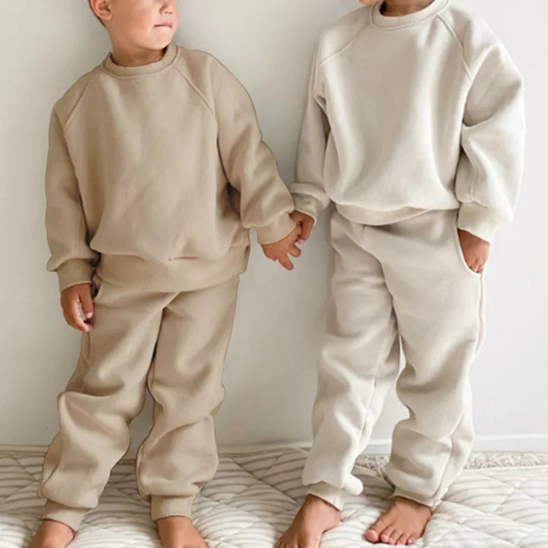 New Spring Boys Clothing Kids Girl Loose Leisure Sports Suit Children 2PCS Hoodie + Sweatpants 4-6Y Unisex