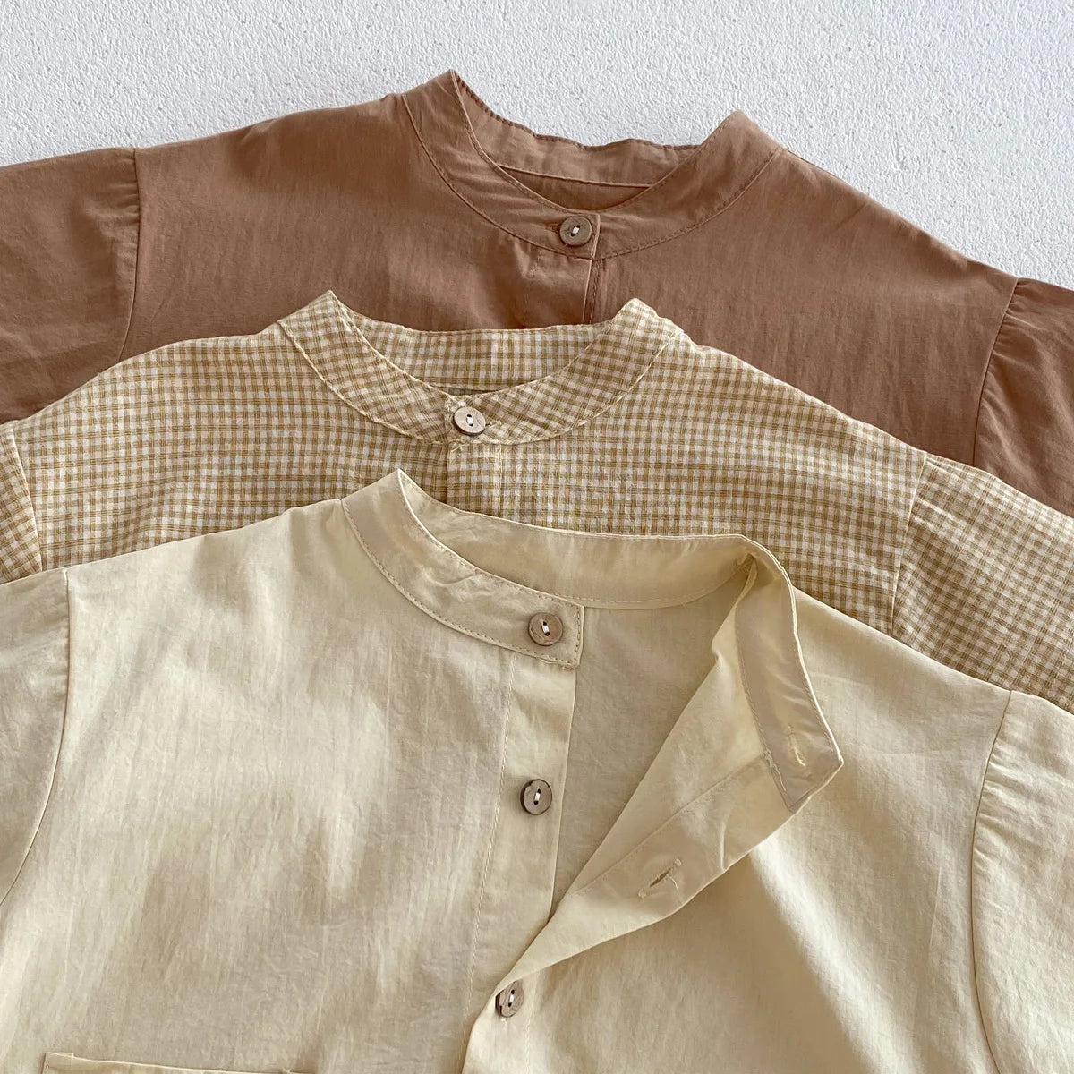 Summer Thin Short Sleeve T-shirt and Shorts Set Small Stand Collar Cool Toddler Boys Baby Girls 2PCS Casual Beach Suits 1-5Y Unisex