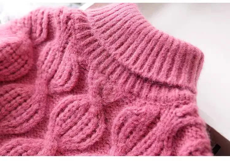 Kids Sweaters Turtleneck Girls Boys Knitwear Children Pullover Warm Kids Base Tops 2-8Y Unisex