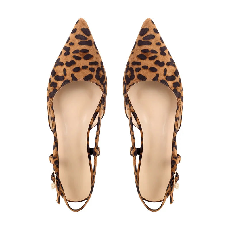 Women Pointed Toe Black Matte  Round Heel Slingback Flats Strap Retro Elegant Plus Size Daily Shoes
