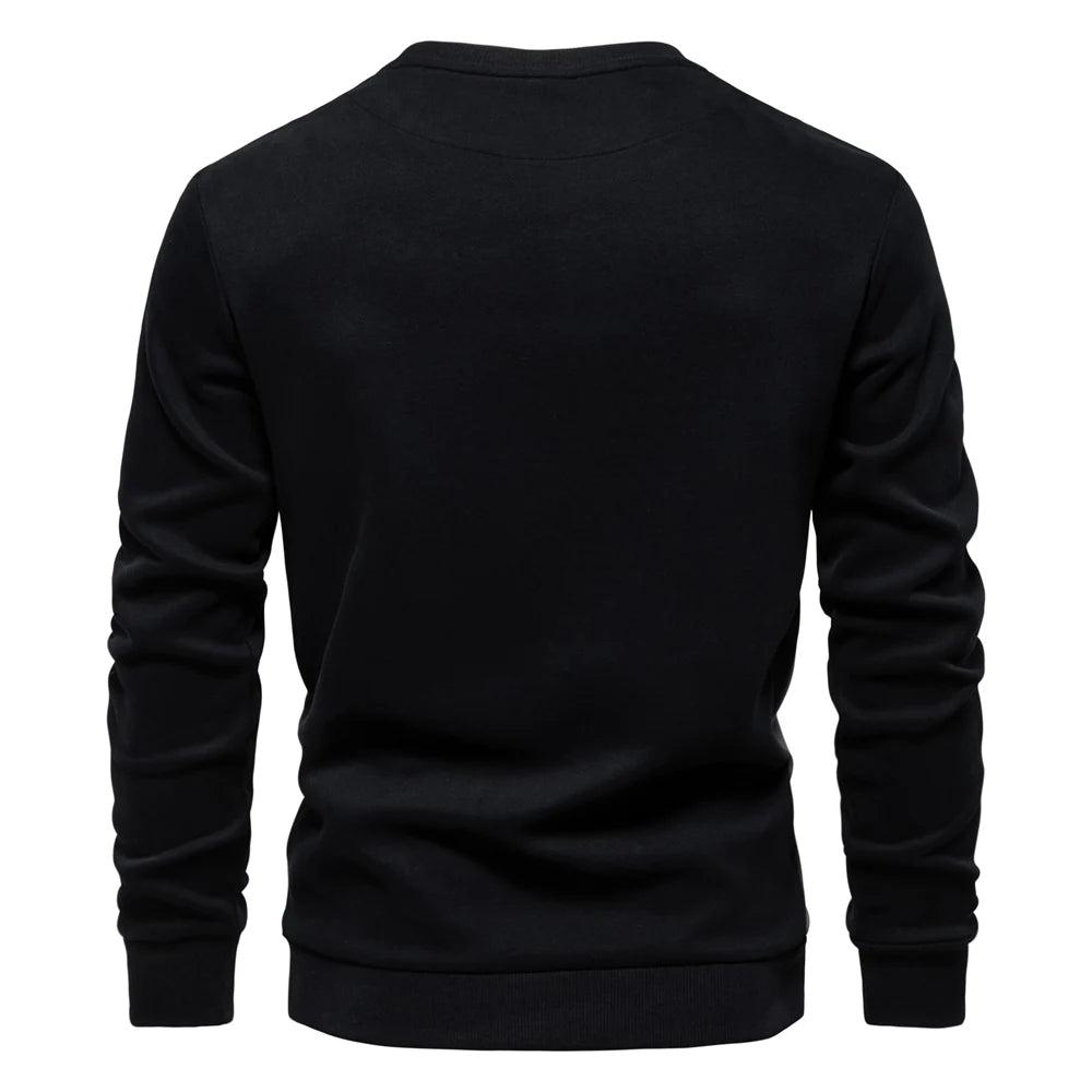 Men's Patchwork Cotton-Blend Sweatshirts - Casual Sport Round Neck Pullover Sweatshirt