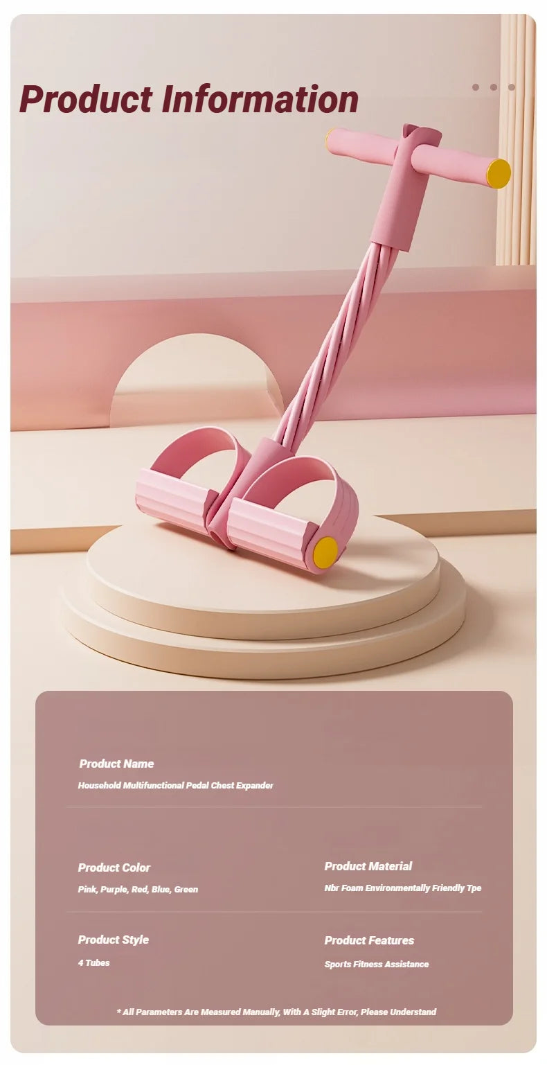 Vier-buisspanner Multifunctionele huishoudelijke fitness Yoga buikspierversterkende elastische band spankoord Sit-up hulpmiddel