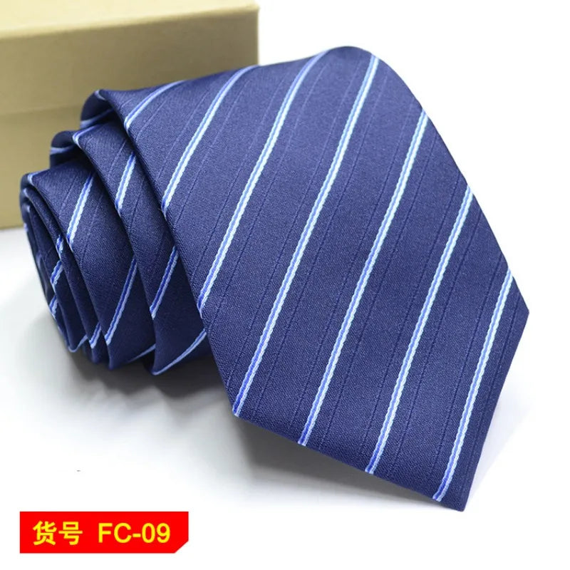 Men's Solid Color Stripe Floral Jacquard Necktie 7-8cm Width Fashionable Daily Wear Cravat for Wedding Party Gift