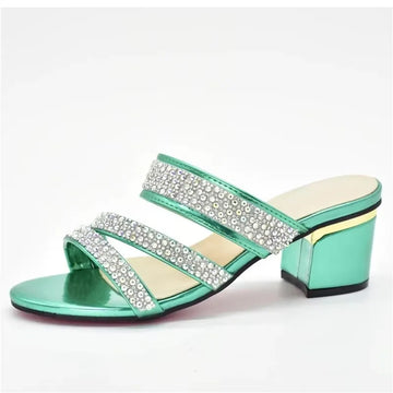 Women Sweet Style Rhinestone-Decorated Women Wedding Shoes for Royal Wedding Party Sling-Backs for Ladies' Party