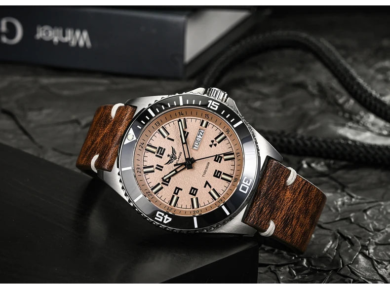 Yelang V1031 Men's Luxury Watch 44mm Diver Automatic Mechanical Movement Sapphire Luminous 300M Waterproof 30BR Japan 8205 Self-Wind