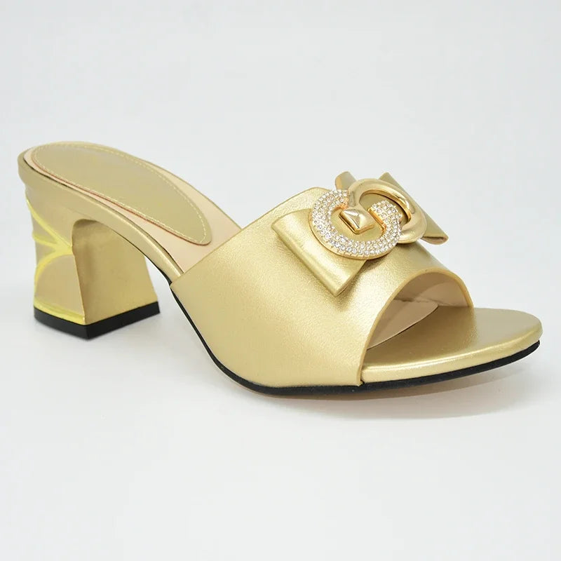 Designer Shoes Women Luxury 2025 Elegant Crystal Women Shoes Italian Women Wedding with Rhinestone Nigerian Party Wedding Pumps