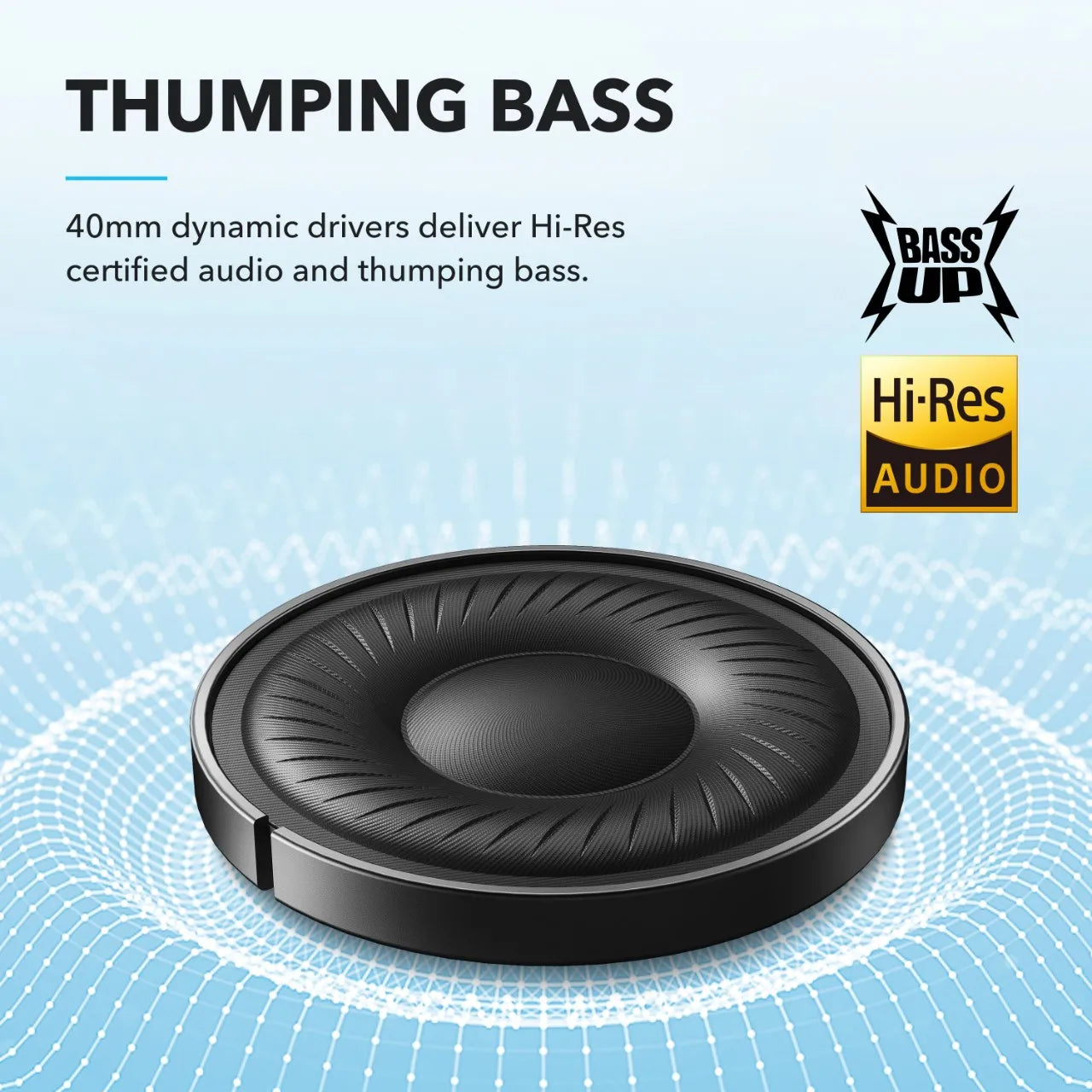 Soundcore by Anker Q20i Hybrid Active Noise Cancelling Headphones Wireless Over-Ear Bluetooth 40H Long ANC Playtime