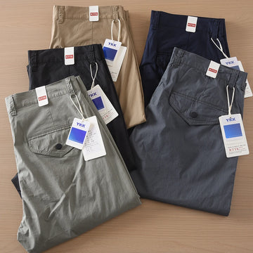 2025 Zomer Nieuwe Amerikaanse Retro Dunne Sneldrogende Elastische Forensenbroek Heren Eenvoudige 97% Katoenen Gewassen Casual Rechte Broek