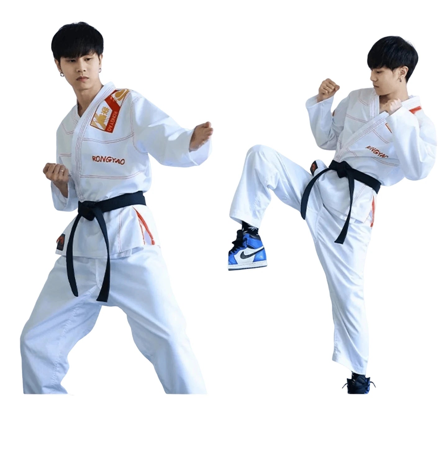 Taekwondo Dobok Uniform Set – Karate & Jiu Jitsu Training Suit for Adults & Kids with Long or Short Sleeve Top and Pants