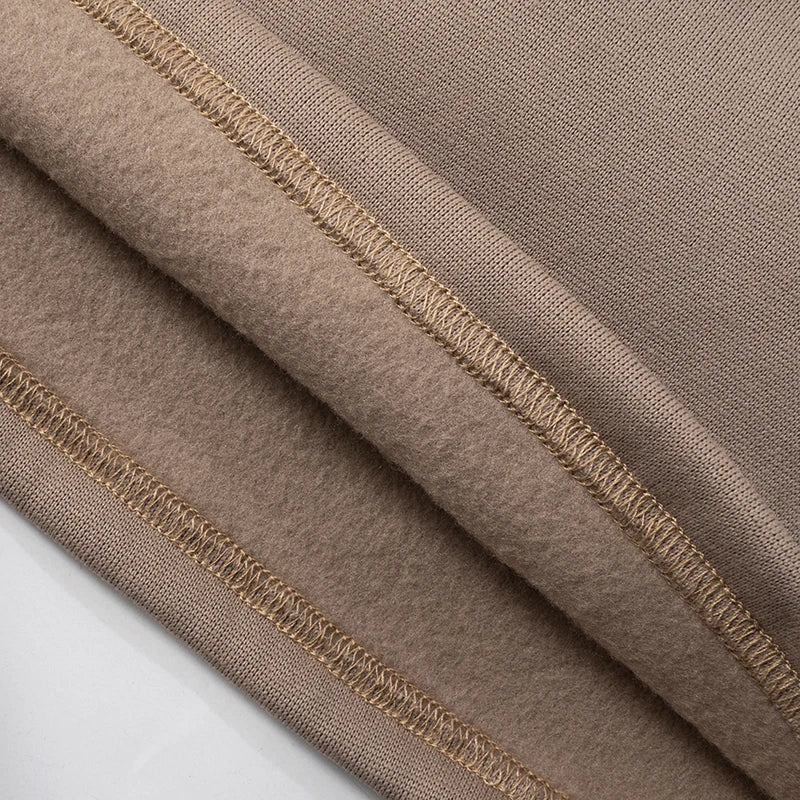 Zip Hollow Pants Street Fashion Trend Casual Sportief Effen Chic Devise Onregelmatig Basic Hipster Wijde Broeken Voor Vrouwen