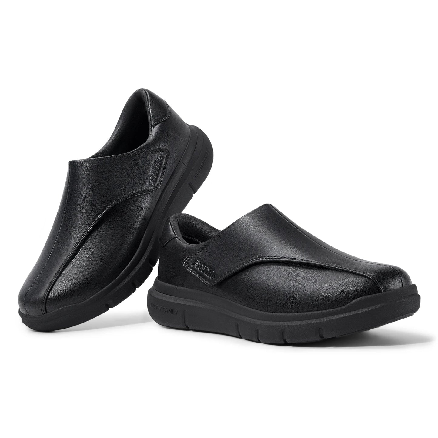 Men's Leather Shoes Diabetic Shoes Casual Oxford Shoes Adjustable Lightweight Formal Business Shoes for Swollen Feet