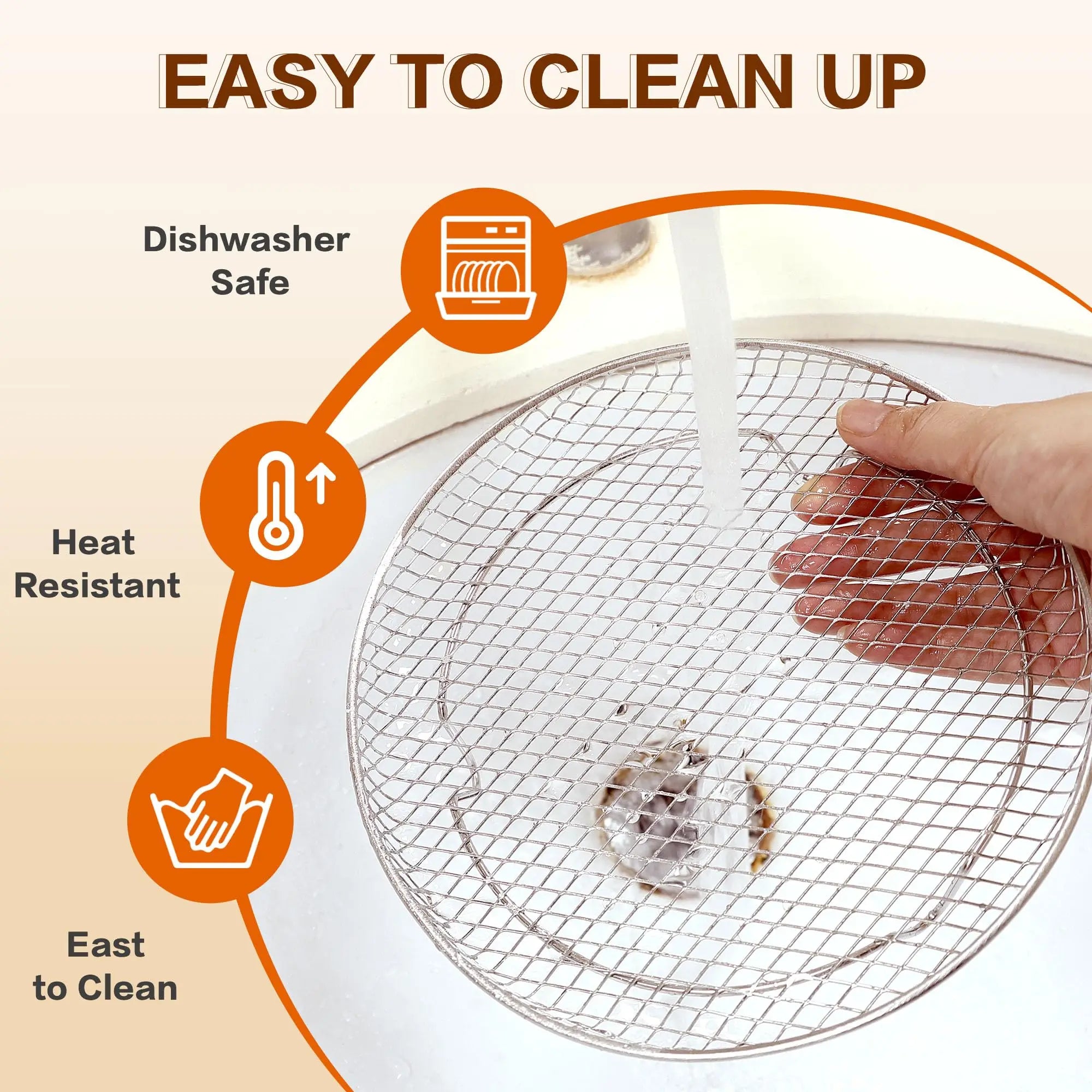 Air Fryer Rack, Set of 3, Stackable Multi-Layer Stainless Steel Dehydrator Rack, Air Fryer Accessories Oven Steamer Basket