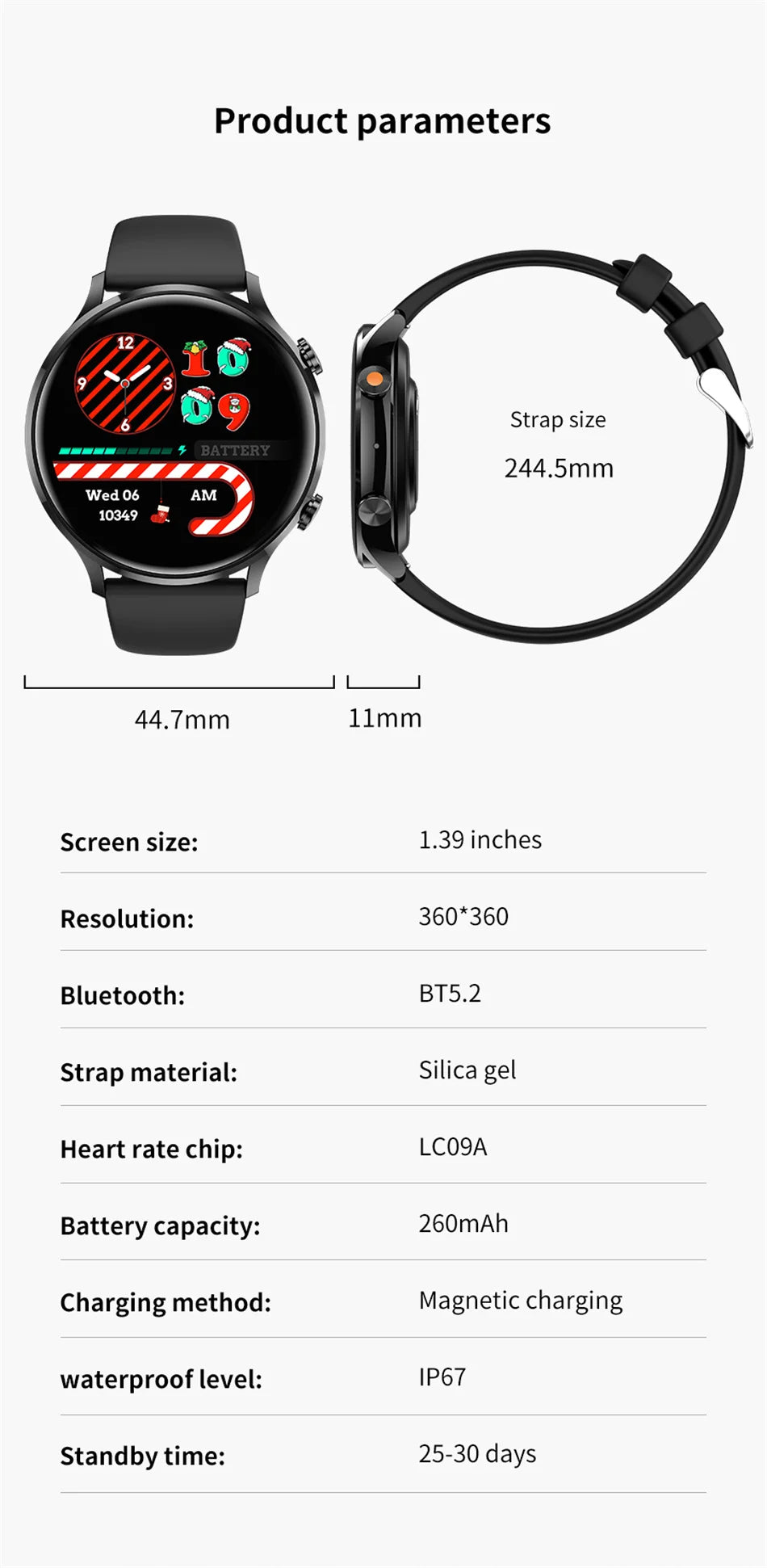 2025 Nieuwe Smartwatch voor dames AMOLED HD-scherm Altijd aan Bluetooth-oproep IP68 Waterdicht GPS Smart Men-horloge - Compatibel met Android IOS