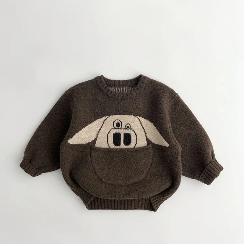Kids Baby Clothes Sweaters Pullover Cartoon Boys Girls Knitwear Korean Style Children Infant Pullover Outwear 1-6Y Unisex