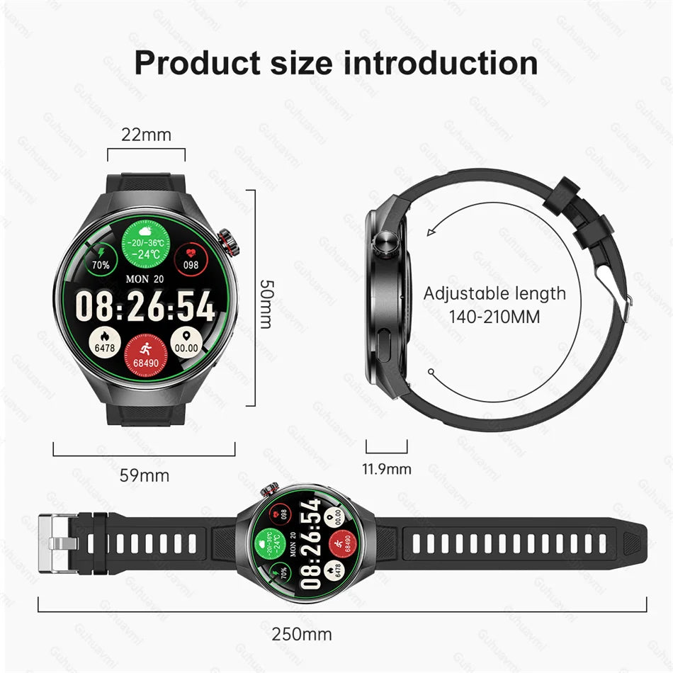 2025 True AMOLED Smart Watch Volledig touchscreen 466*466 HD Gezondheidsmonitor Spraakoproep Smartwatch voor mannen en vrouwen - Compatibel met Xiaomi en Huawei iOS