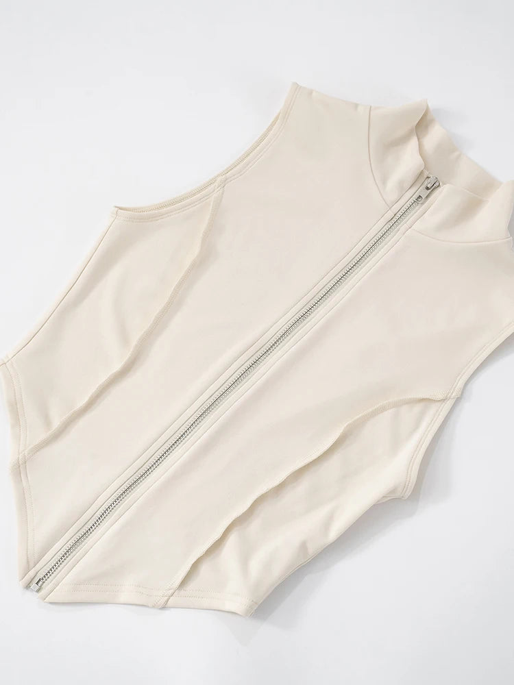 Lijnen Patchwork 2-delige set Dames Rits Cardigan Onregelmatige Crop Top + Skinny Peach Hip Shorts Eenvoudige Sportieve Straatkleding