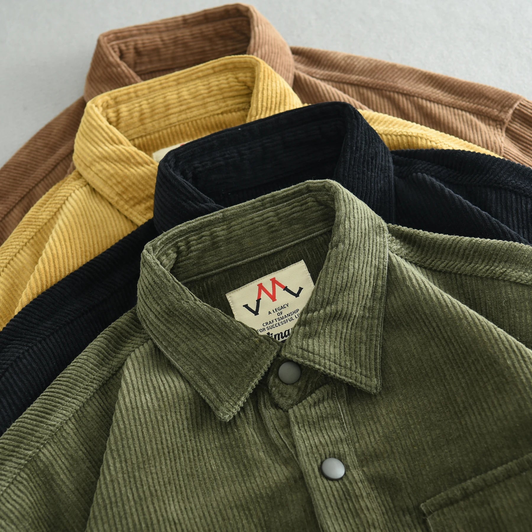 Herfst Winter Nieuw Amerikaans Retro Lange Mouw Revers Verdikt Corduroy Overhemd Heren 100% Katoen Gewassen Dubbele Zak Casual Jas