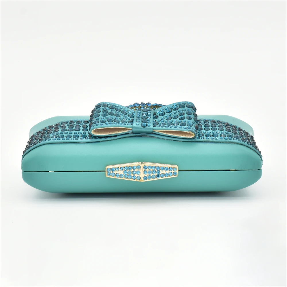 Italian Ladies Shoes and Bags To Match Set Decorated with Rhinestone Sling Backs Low (1cm-3cm) Luxury Shoes Women Designers