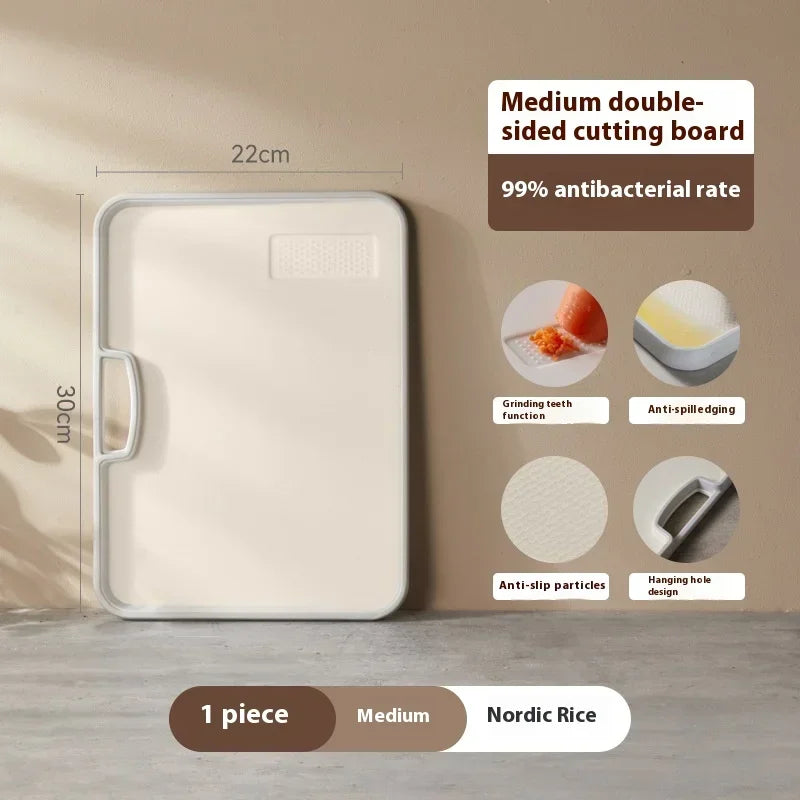 Double-Sided PP Cutting Board - Mold Proof/Antibacterial, BPA Free - Non-Slip/Dishwasher Safe for Veggies/Meat