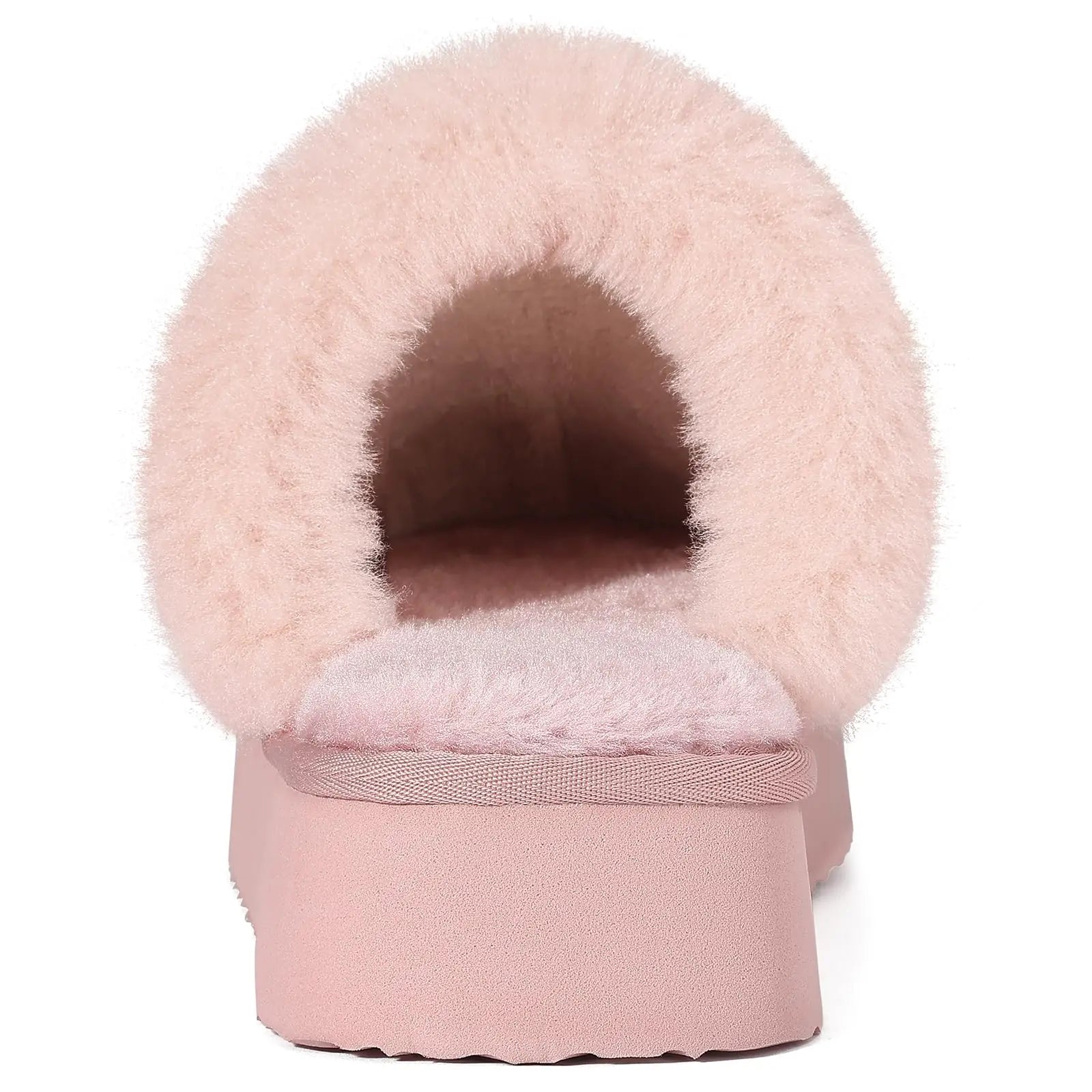 Women's Winter Warm Fuzzy Platform Shoes With Fluffy Memory Foam Suitable For Indoor Use Cosy Ladies' Fur Slides Plush Cotton Slippers