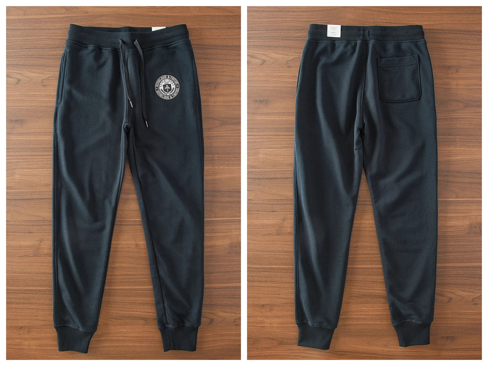 Lente Nieuwe Amerikaanse Retro Badstof Letter Borduurwerk Joggingbroek Heren Eenvoudige Gewassen Trekkoord Casual Sport Enkelband Broek