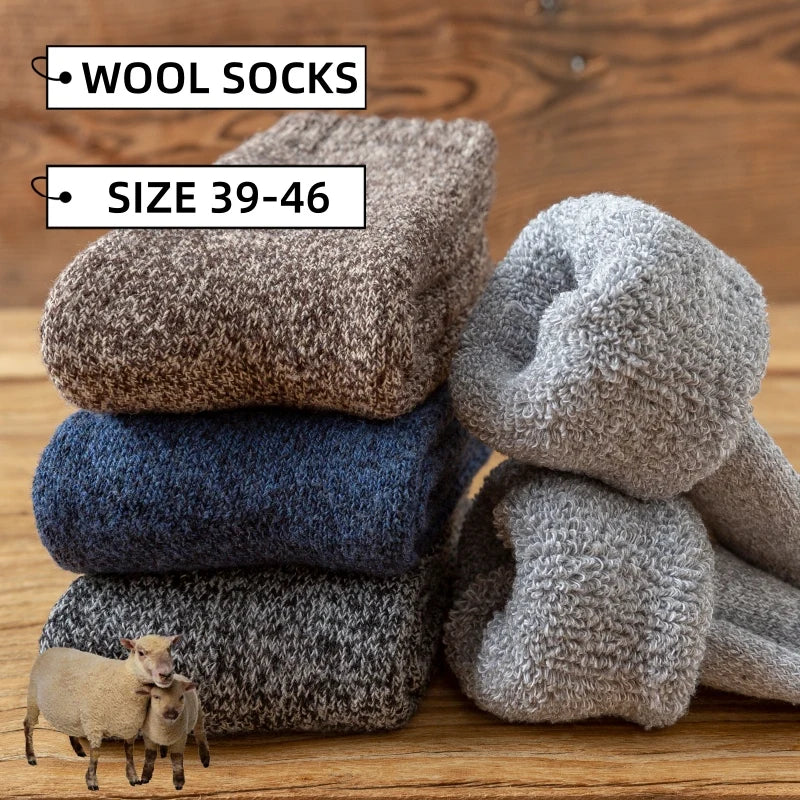 3/5 paar wintersokken van merinowol voor heren, superdik, warm en van hoge kwaliteit, Harajuku, retro, casual, antivries, kasjmiersokken voor heren