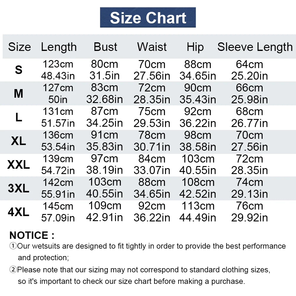 Thermal Swimming Full Body Wetsuits For Freediving Swimming, Surfing, Snorkelling, & Spearfishing - Sizes 3mm/2mm Neoprene