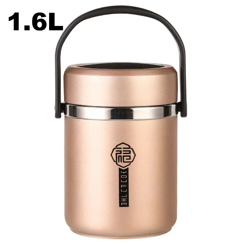 6 uur thermische vacuüm lunchbox 304 roestvrij staal geïsoleerde Worker volwassen voedselcontainer grote picknick student bento box set