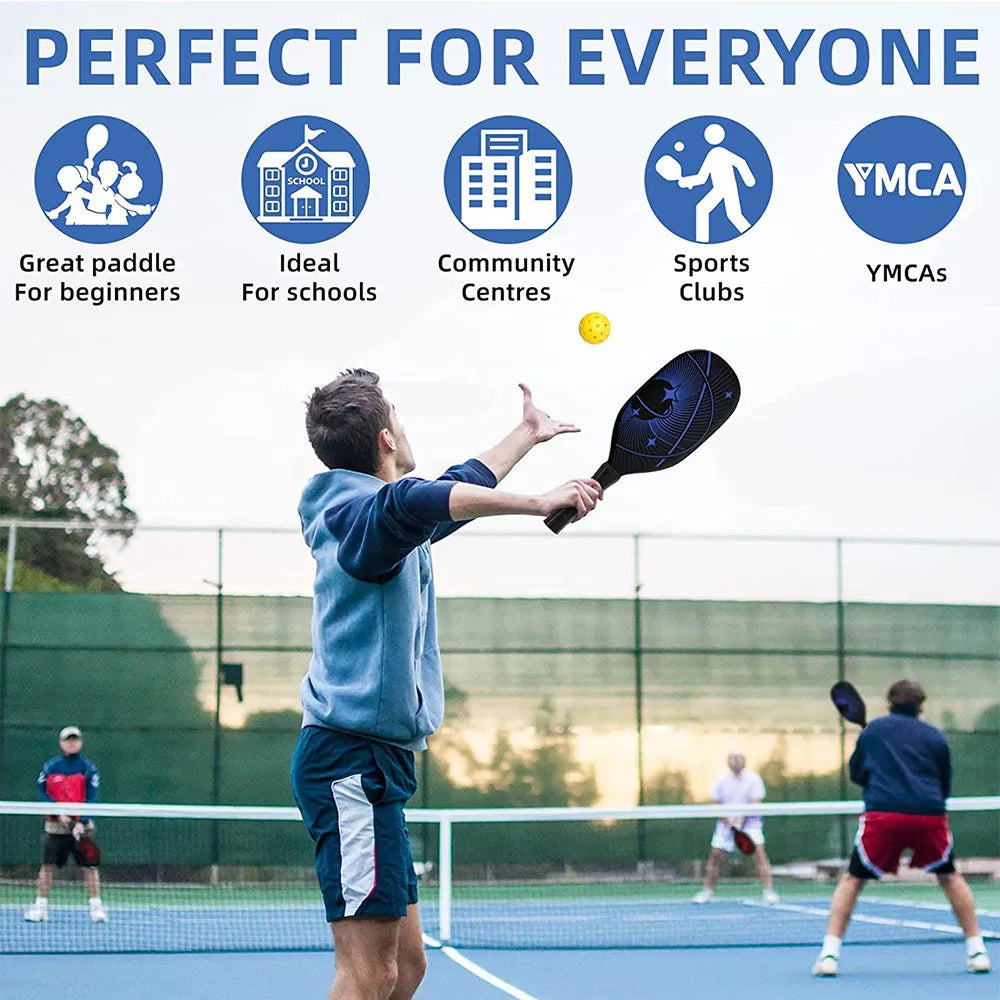 Pickleball Paddles, Honeycomb Core 4 Balls With Portable Racquet Cover Carrying Bag - USAPA Approved Set Rackets