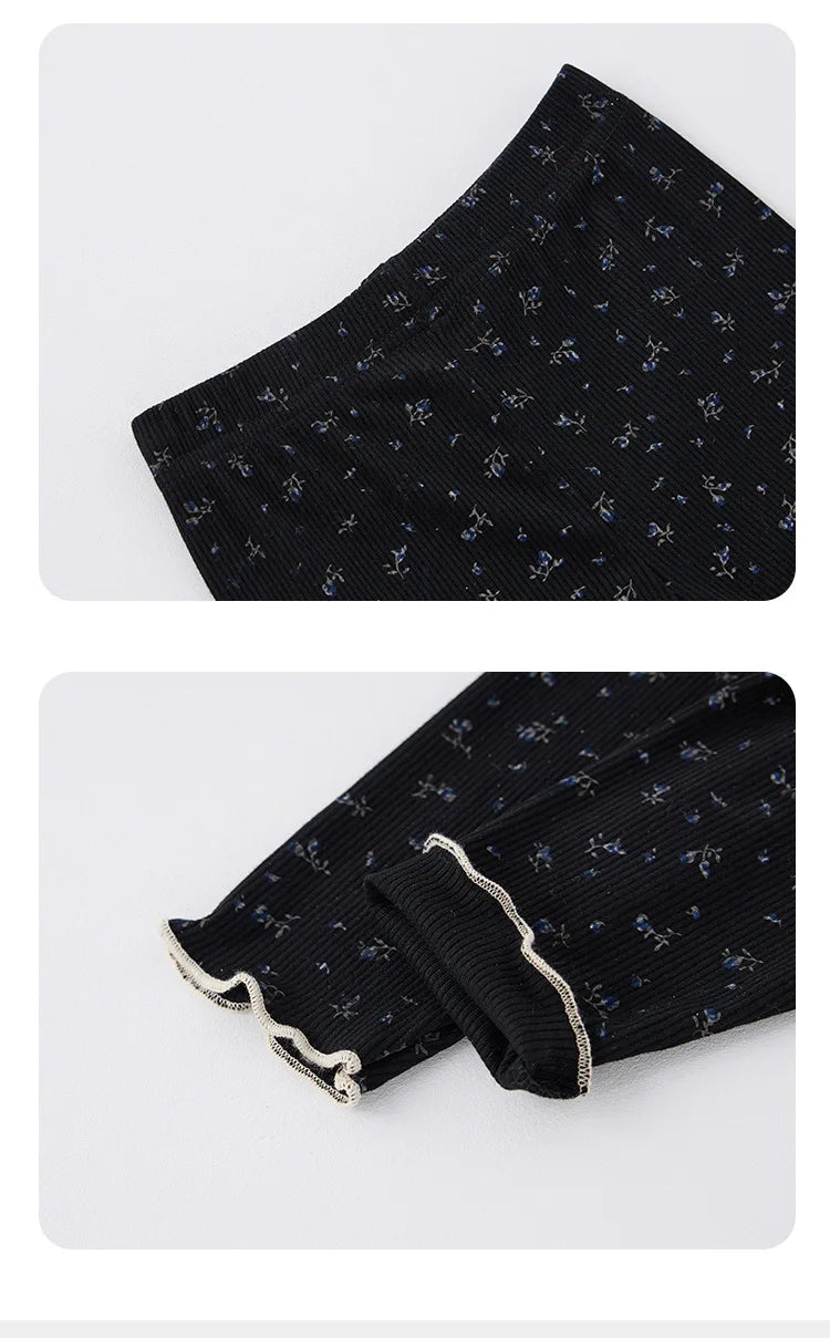 Children's New Spring Baby Pajamas Set Toddler Cute Floral Night-Clothes Girls Boys Lace Collar Home Wear 1-3Y Unisex