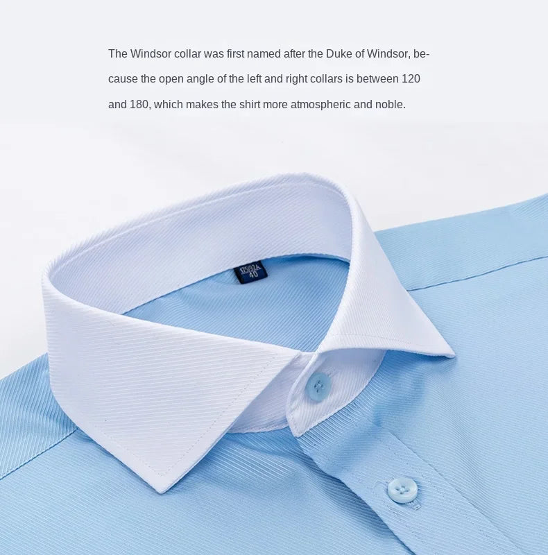 2024 Niche Chic Dubbelgevouwen Mouw Windsor Kraag Zakelijk Overhemd met Lange Mouwen Heren Hoogwaardige Jurk willekeurige Franse Manchetknopen