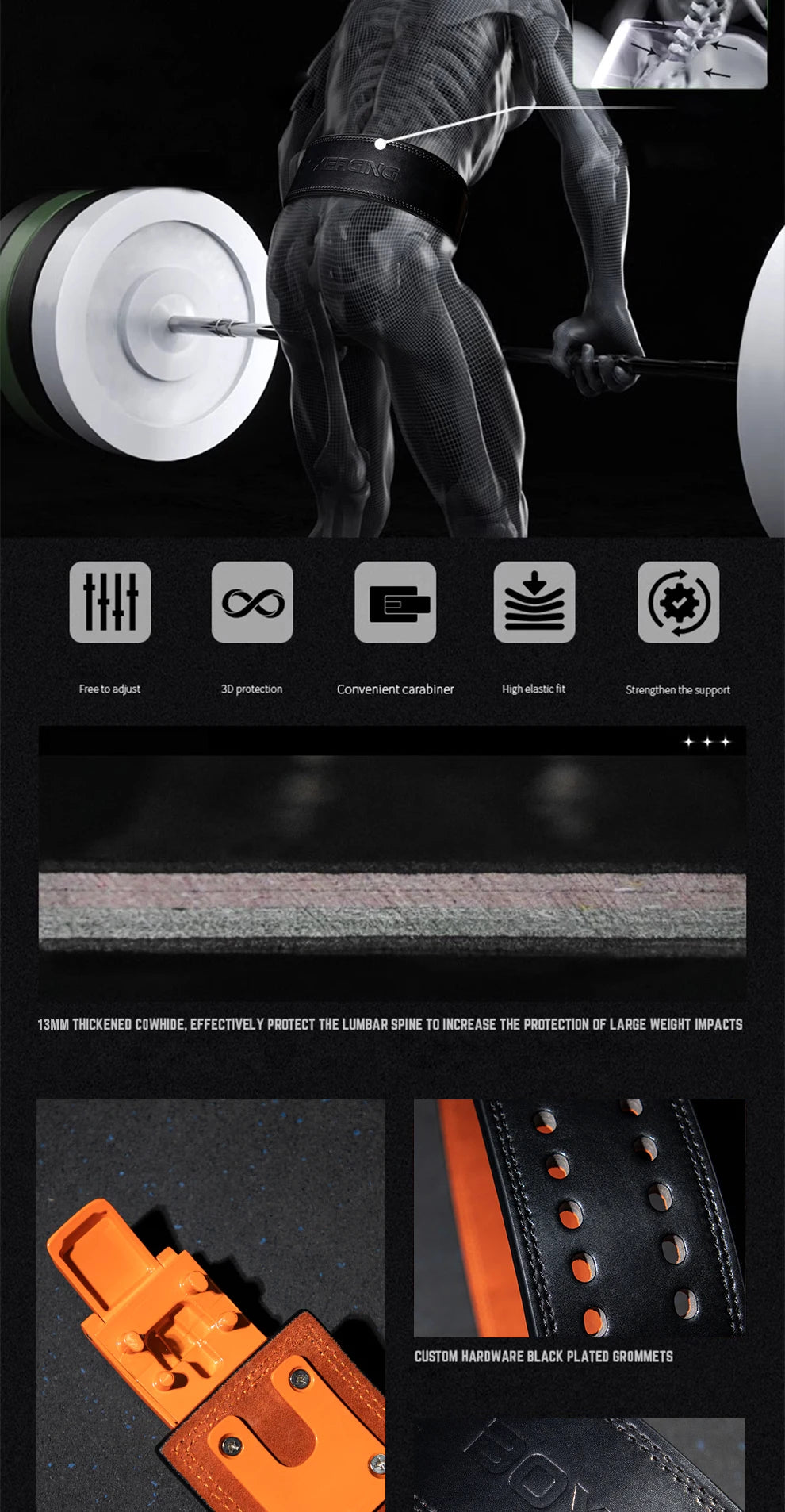 Adjustable Weightlifting Belt, Lever Powerlifting Belt, Gym Barbell, Squat Deadlift, Waist Support, Strength Training, And Lumbar Brace