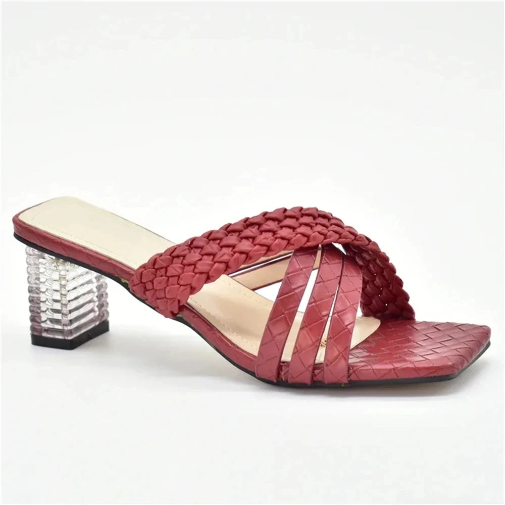 High Quality African Wedding Shoes Summer Slipper for Wedding 2025 Sexy Platform Pumps Rhinestone Fashion Women Wedding Shoes