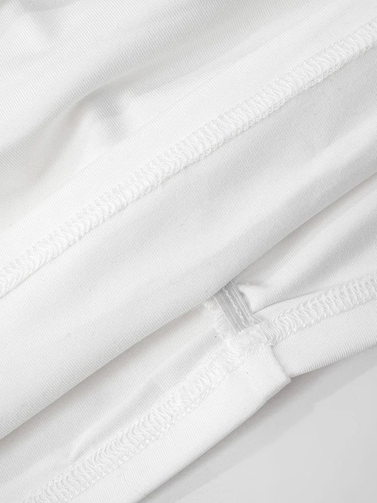 Liefdesringen Patchwork 2-delige set met gekruiste haltertops voor dames + gerimpelde holle rokken, bijpassende pakken met trendy straattrends