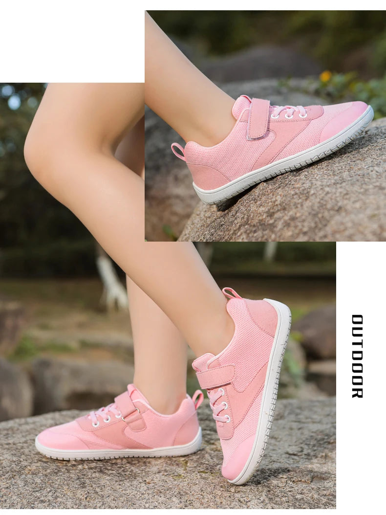 Boys Girls Wide Toe Barefoot Sneakers Minimalist Lightweight Non Slip Kids Walking Skate Shoes Comfortable Breathable Soft