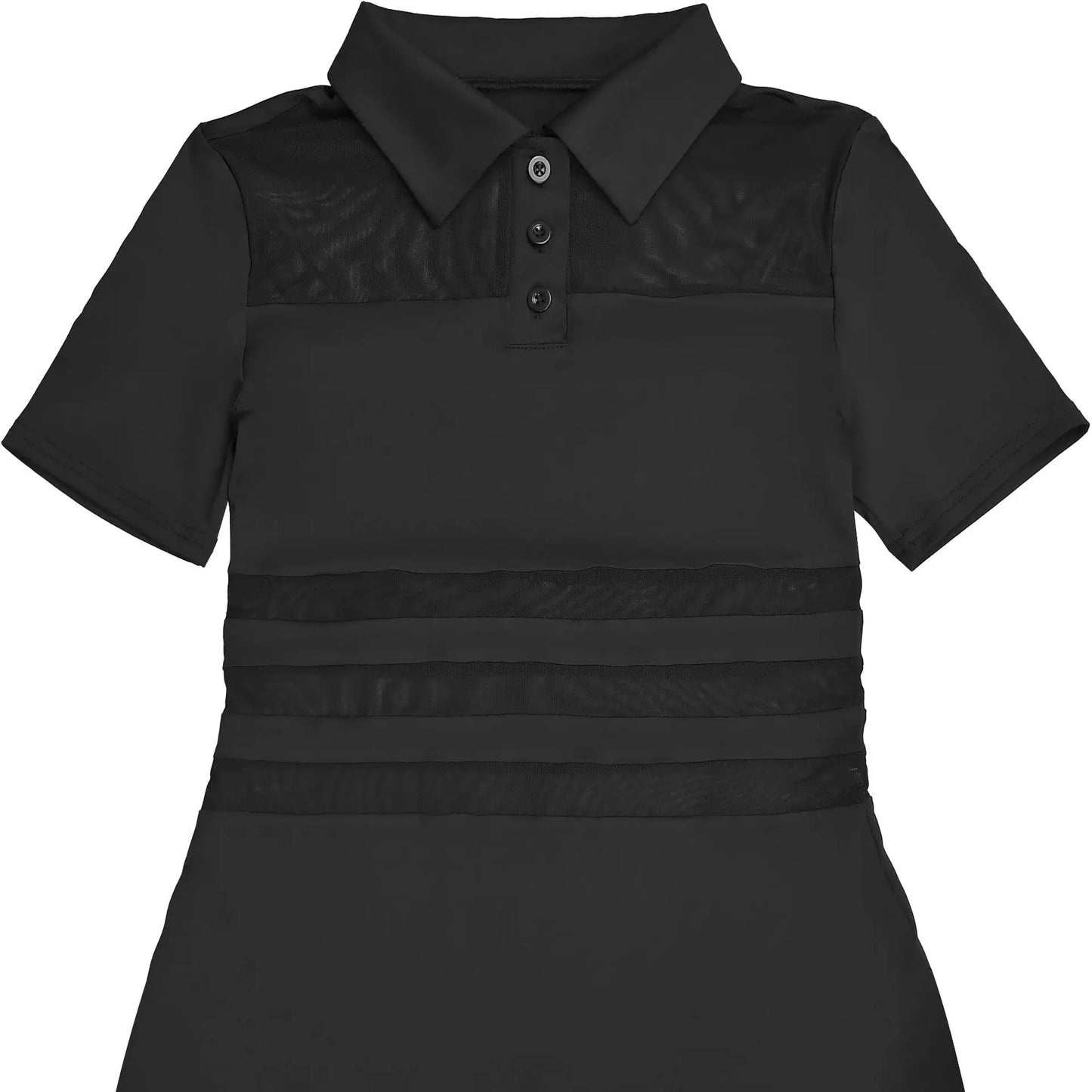 Sexy Women Turn Down Collar Short Sleeve Mesh Patchwork Striped Long Dress Vestidos