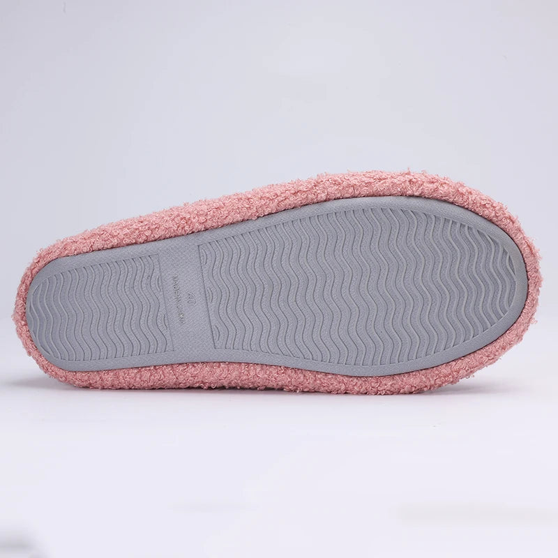 Women's Soft Winter Warm Casual Slippers For Outdoor and Indoor Use With Wear-Resistant Rubber Flat Sole Ladies' Shoes