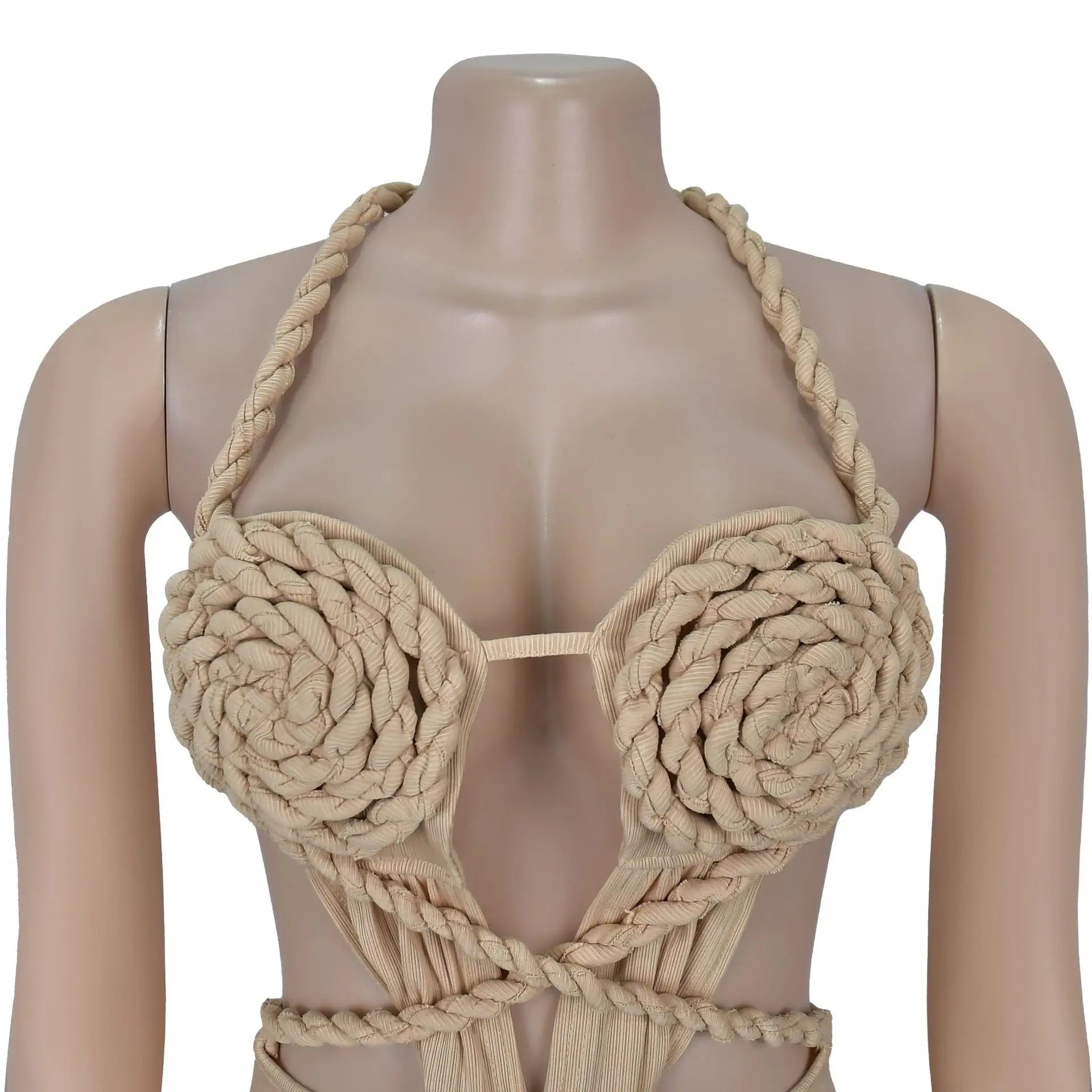 Bohemen gebreide dames maxi-jurk 2025 zomer halter vetersluiting rugloze split schede vestidos strandvakantie gewaad