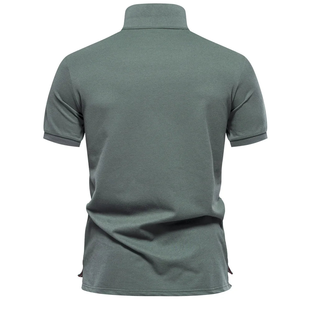 Men's Gradient Printed Cotton-Blend Short Sleeve Summer Polo Shirts