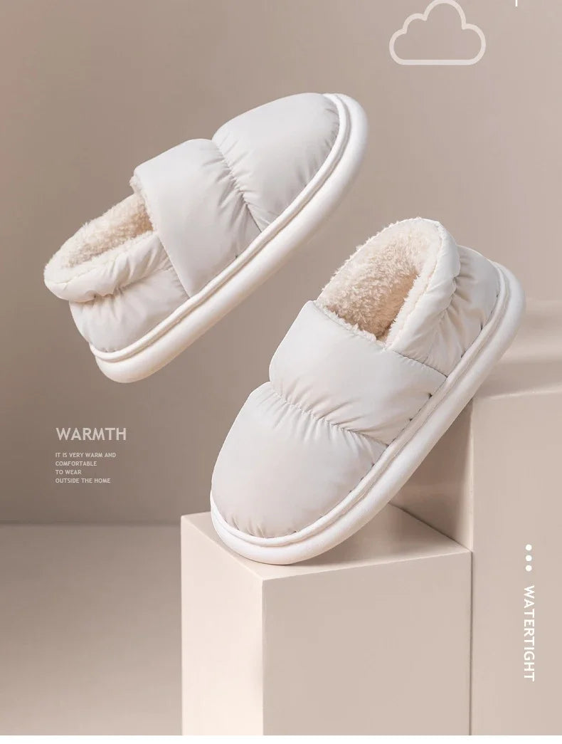 Women's Winter Warm Flat Slippers With Soft Fluffy Cosy Cotton Thick Bottom and Non-Slip Sole Suitable For Home and Outdoor Use Ladies Shoes