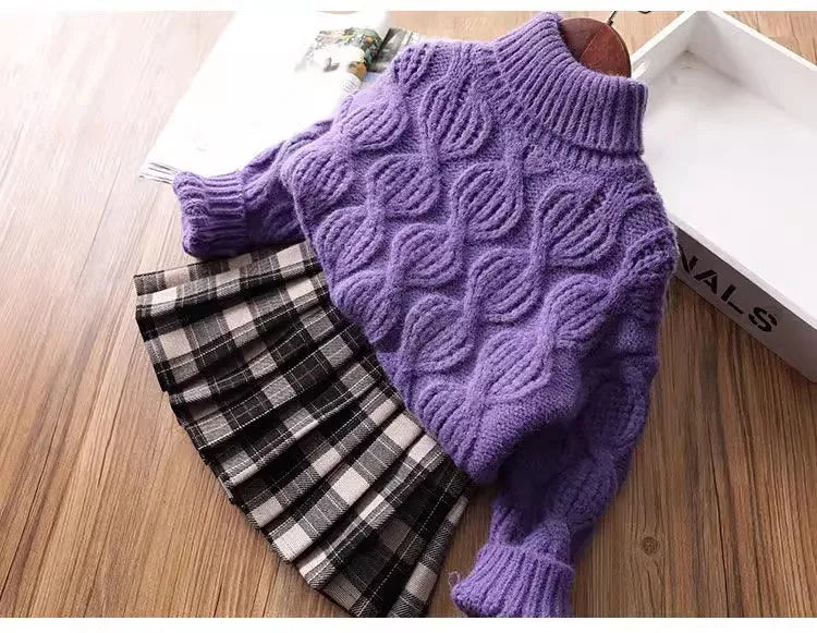 Kids Sweaters Turtleneck Girls Boys Knitwear Children Pullover Warm Kids Base Tops 2-8Y Unisex