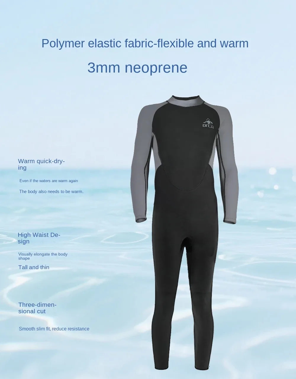 Men’s 3MM Neoprene Wetsuit – Full Body Diving & Surfing Suit for Swimming, Cold Water Sports & Thermal Protection