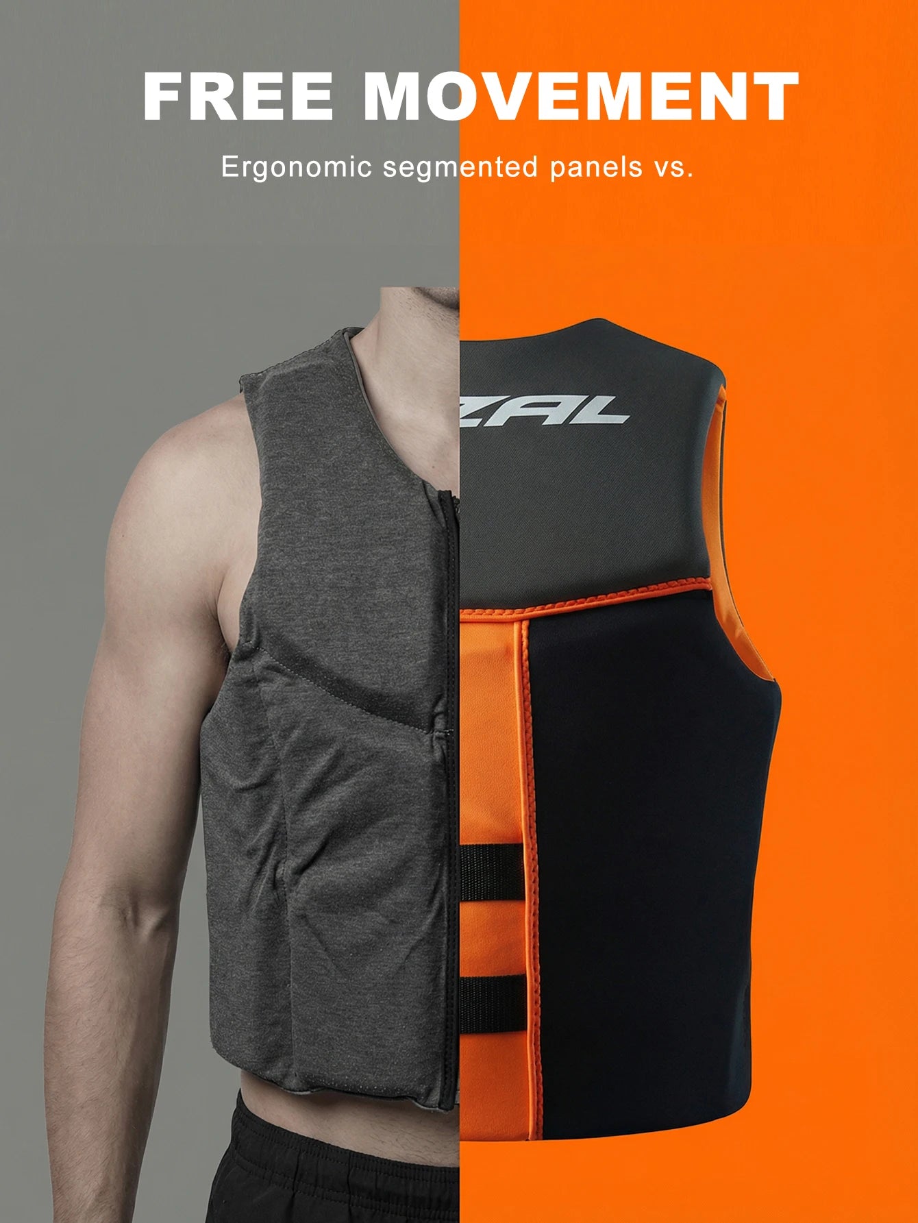 Adult Life Jacket Vest – Buoyancy Safety Vest for Kayaking, Surfing, Wakeboarding, Boating & Water Sports