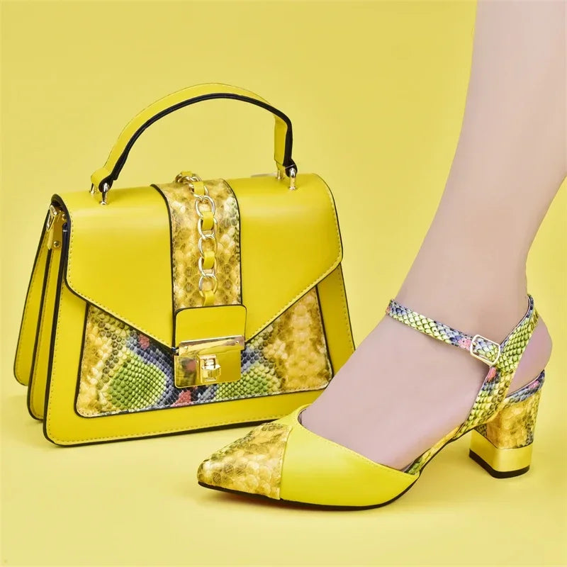 Women's Designers Italian Shoe and Bag Set for Nigerian Ladies' Luxury Party Shoes With Sexy High Heels
