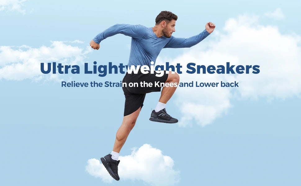 Men's Casual Sport Shoes Light Sneakers Lightweight Anti-slip Athletic Jogging Shoes For Swollen Feet Arch Support